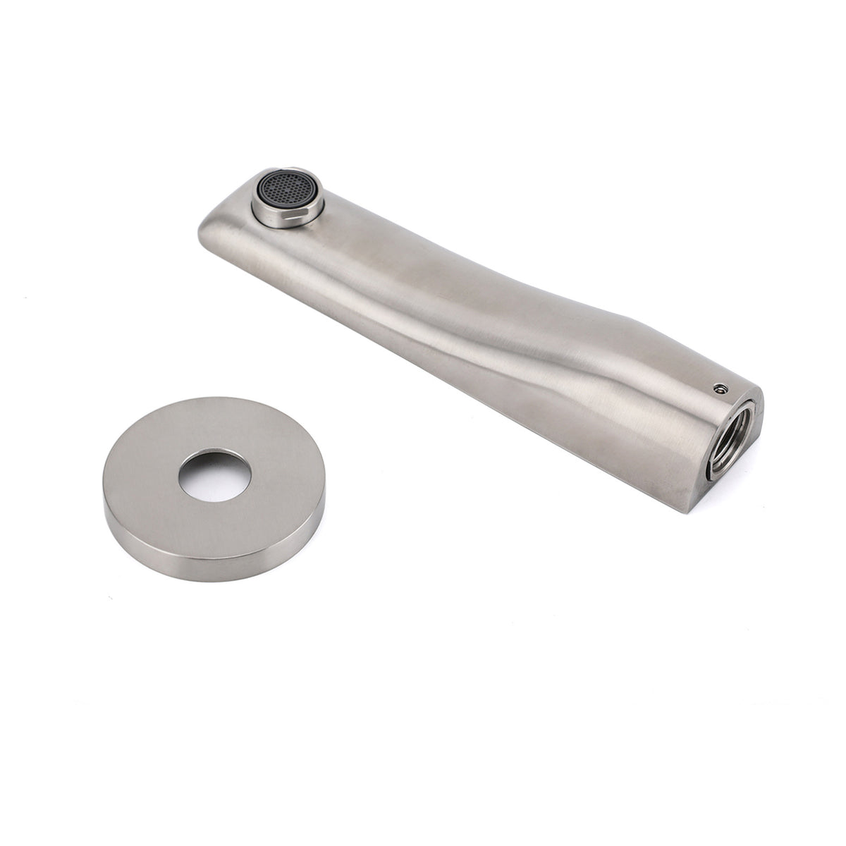 Brushed Nickel Round Bathtub Bubble Outlet Wall Mounted Spout Stainless Steel