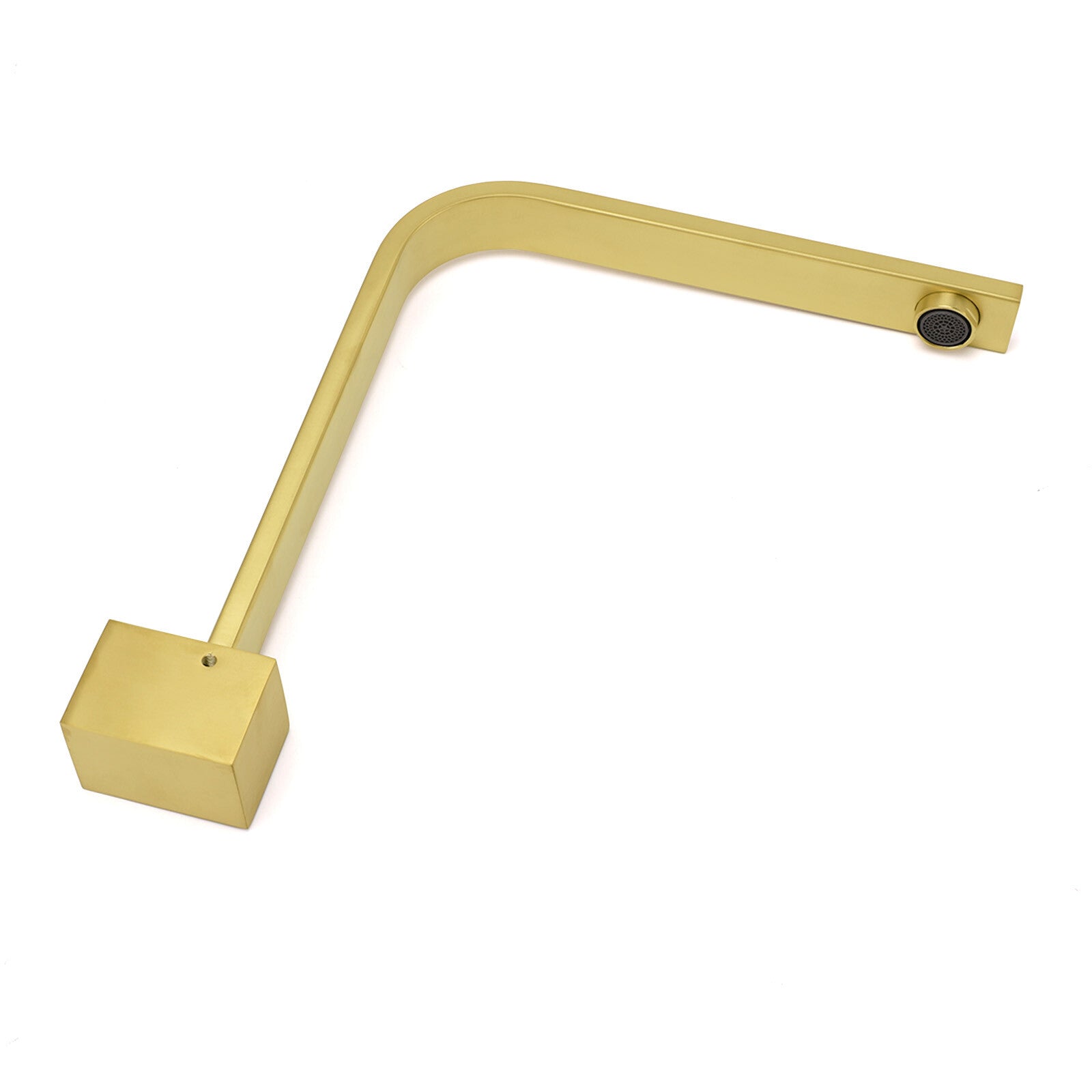 Brushed Gold Square Bathroom Spout Gooseneck Arm Bathtub Filler Tap Water Outlet