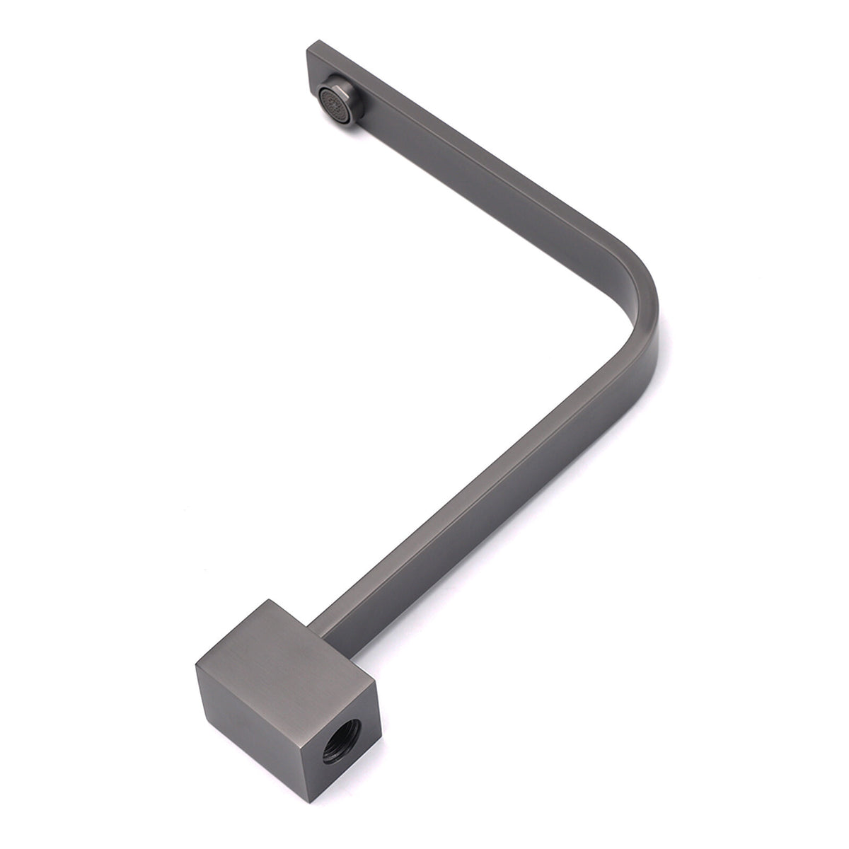 Gun Metal Square Bathroom Swivel Spout Gooseneck Arm Bathtub Filler Tap Outlet