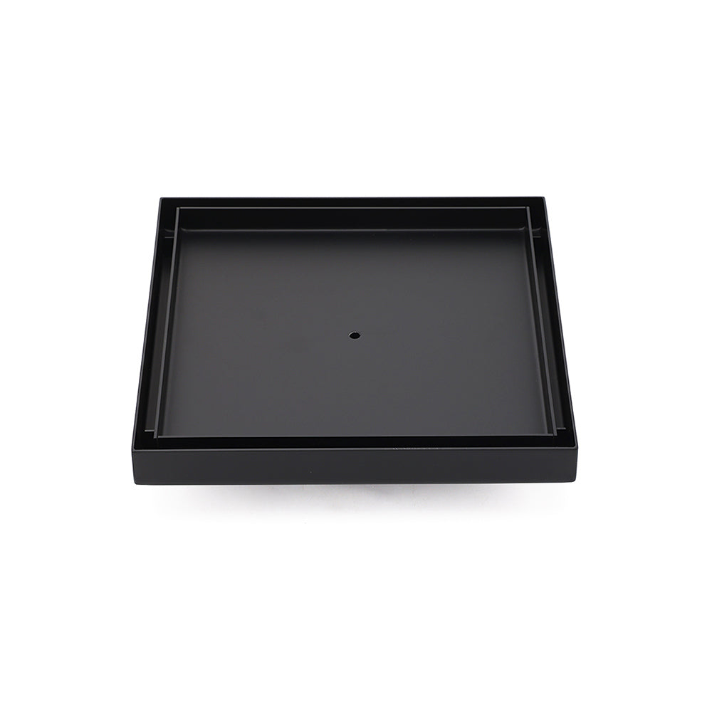 Matt Black Bathroom Big 200mm Tile Insert Floor Drain Shower Grate 50mm Outlet