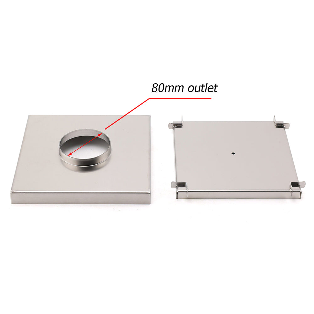 Bathroom Large Square 200x200mm Tile Insert Floor Drain Shower Grate 80mm Waste