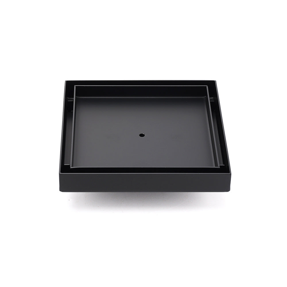 Matt Black 150x150mm Tile Insert Floor Drain Shower Grate 50mm Outlet Watermark