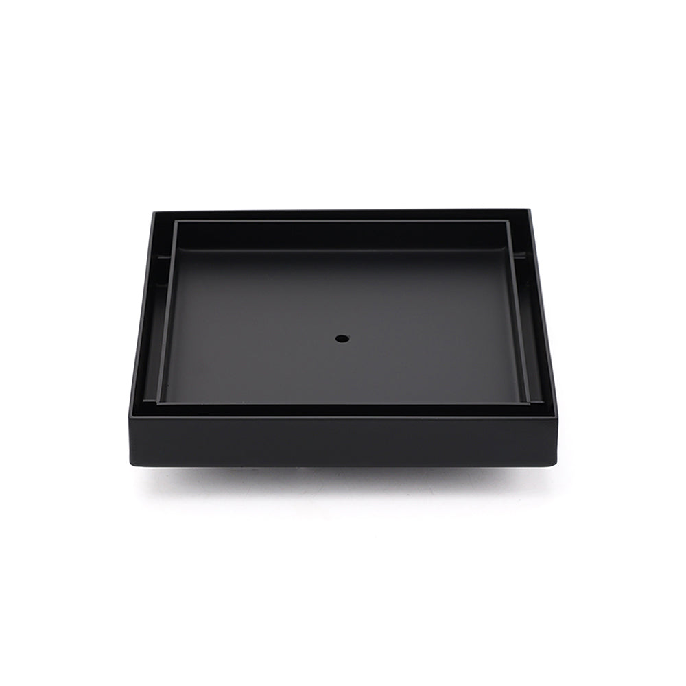 Watermark Black 150x150mm Tile Insert Floor Drain Shower Grate 80mm Waste Outlet