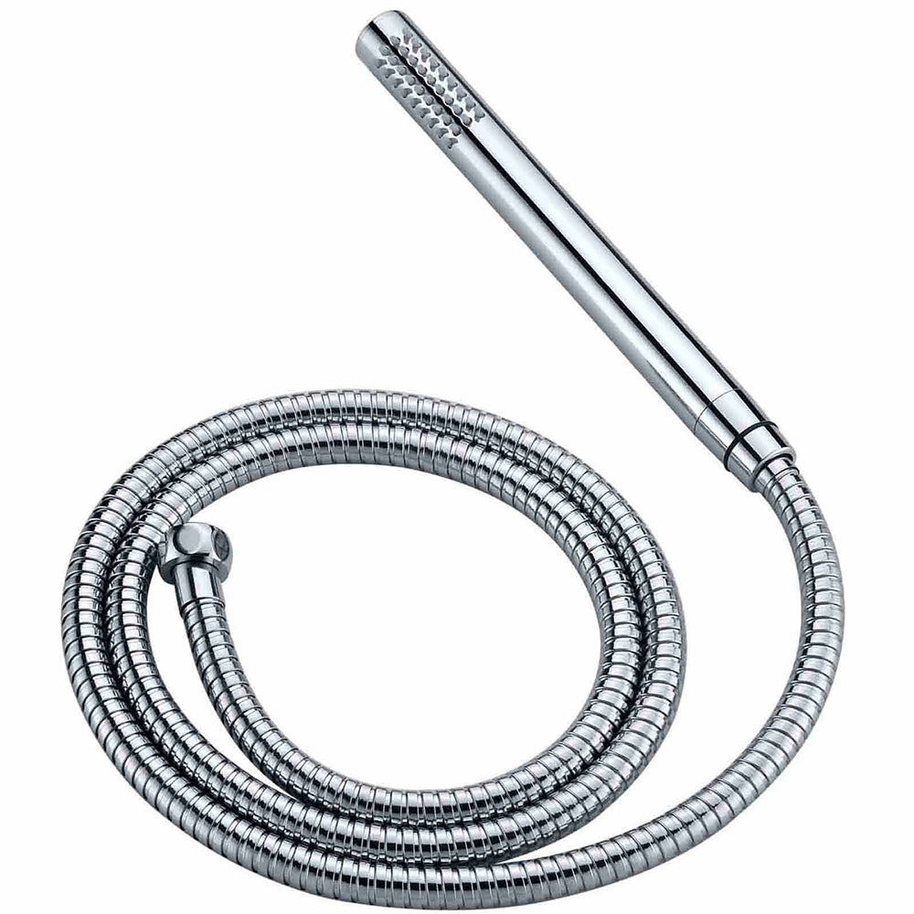 WELS Chrome Round 2in1 8" Stainless Steel Rainfall Head Handheld Sliding Wall Rail Shower Mixer Set