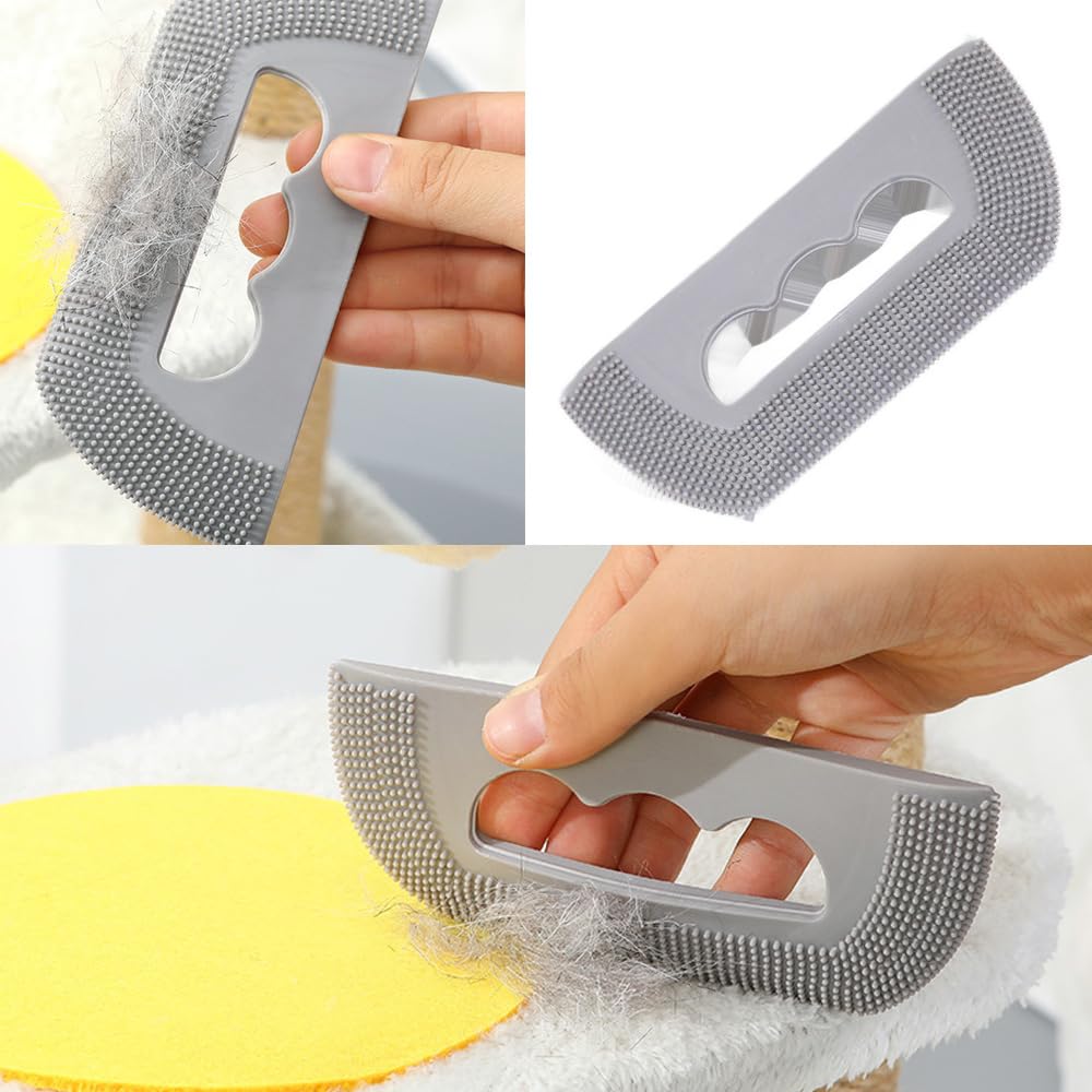 Cat Brush - Pumpkin Shape - Cat Comb - Dog Brush - Brush Against Cat Hair - Anti-Shedding - Coat Care - Gray