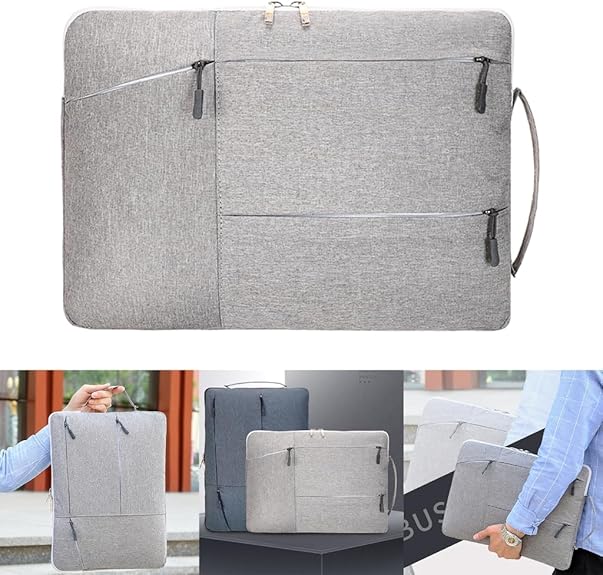 Laptop Case - Suitable for 13/14/15.6 inches - Zippered Laptop Case - Laptop Sleeve - Waterproof Oxford Cloth - Scratch and Wear Resistant, Easy to Carry - Gray