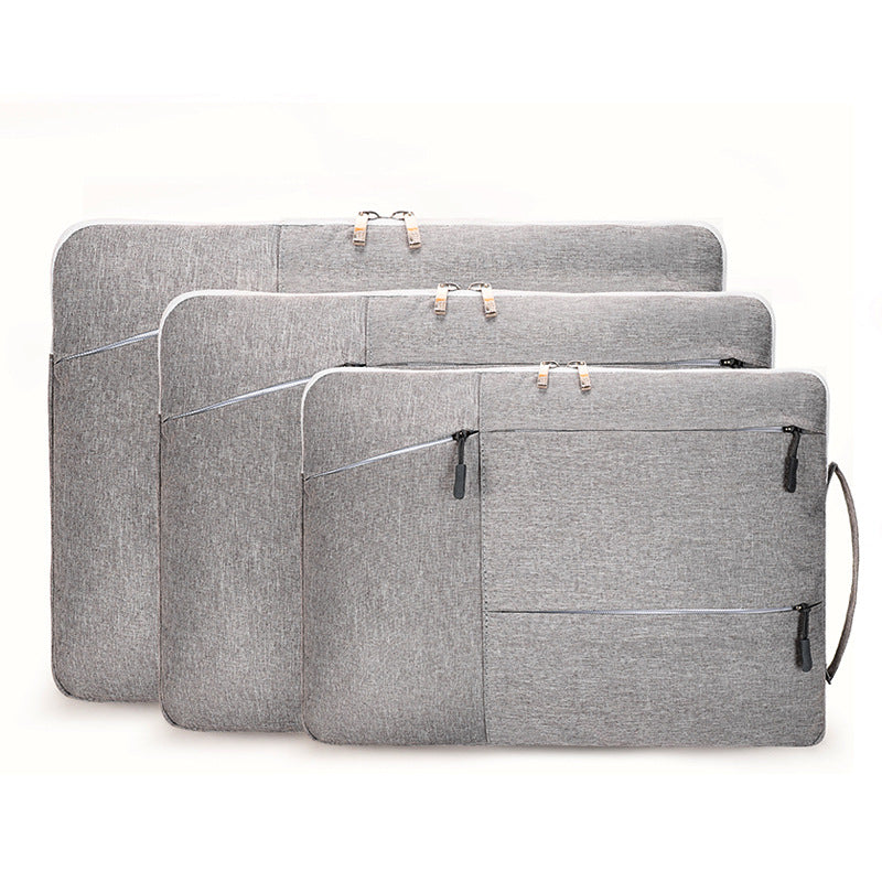Laptop Case - Suitable for 13/14/15.6 inches - Zippered Laptop Case - Laptop Sleeve - Waterproof Oxford Cloth - Scratch and Wear Resistant, Easy to Carry - Gray