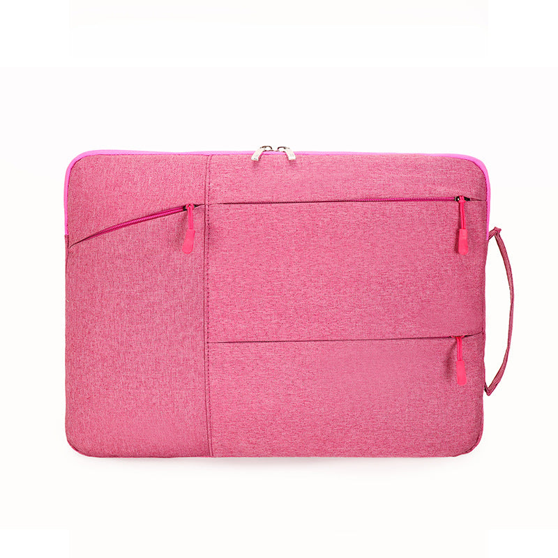 Laptop Case - Suitable for 13/14/15.6 inches - Zippered Laptop Case - Laptop Sleeve - Waterproof Oxford Cloth - Scratch and Wear Resistant, Easy to Carry - Pink
