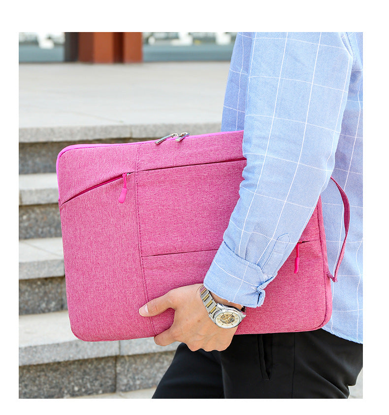 Laptop Case - Suitable for 13/14/15.6 inches - Zippered Laptop Case - Laptop Sleeve - Waterproof Oxford Cloth - Scratch and Wear Resistant, Easy to Carry - Pink