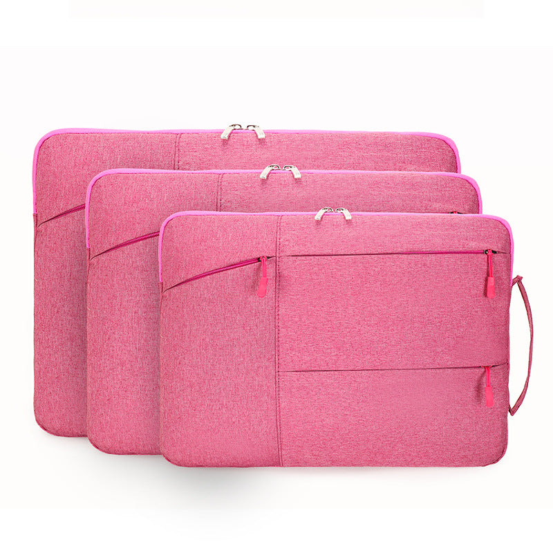 Laptop Case - Suitable for 13/14/15.6 inches - Zippered Laptop Case - Laptop Sleeve - Waterproof Oxford Cloth - Scratch and Wear Resistant, Easy to Carry - Pink