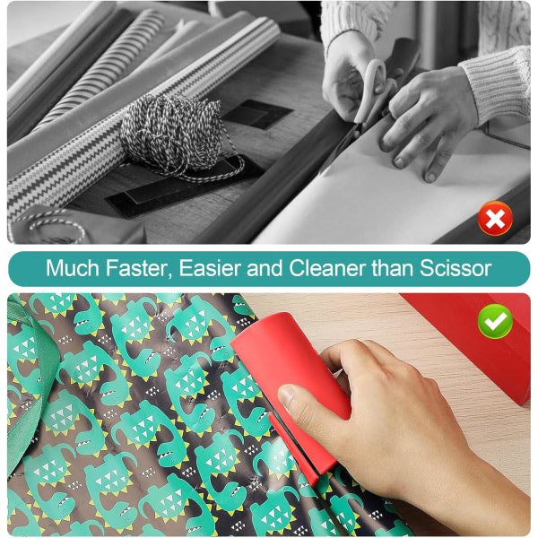 4-pack Sliding Wrapping Paper Cutters - Portable Gift Wrapping Paper Roll Cutter for Christmas and Birthday Wrapping