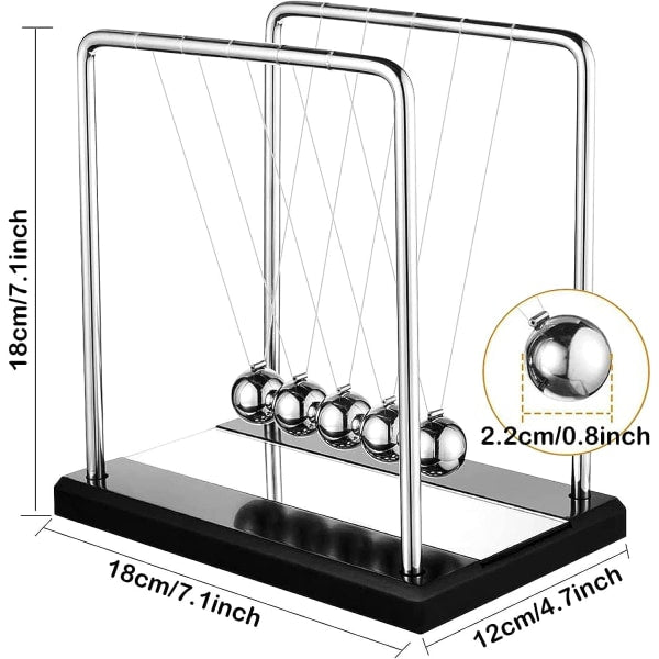 Newton's pendulum, large Newton's cradle 18 cm pendulum Newton's balls Newton's swing Science game Office desk decoration