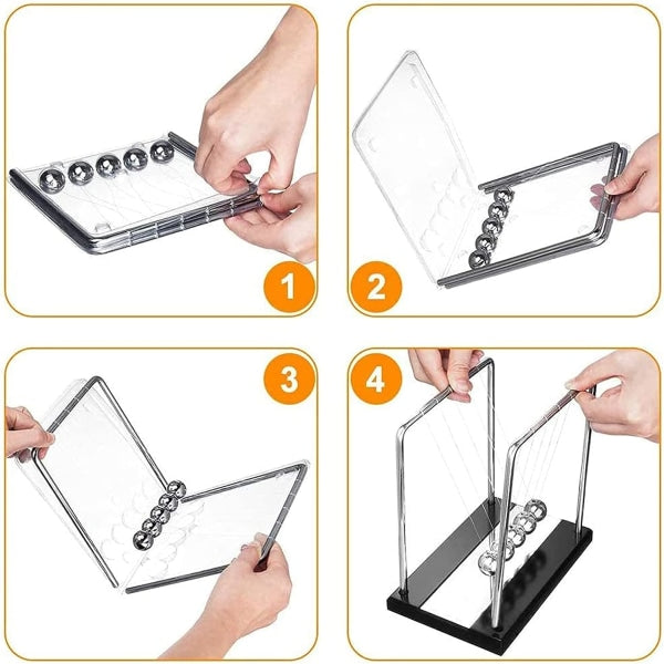 Newton's pendulum, large Newton's cradle 18 cm pendulum Newton's balls Newton's swing Science game Office desk decoration
