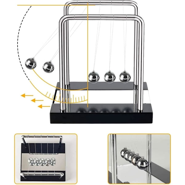 Newton's pendulum, large Newton's cradle 18 cm pendulum Newton's balls Newton's swing Science game Office desk decoration