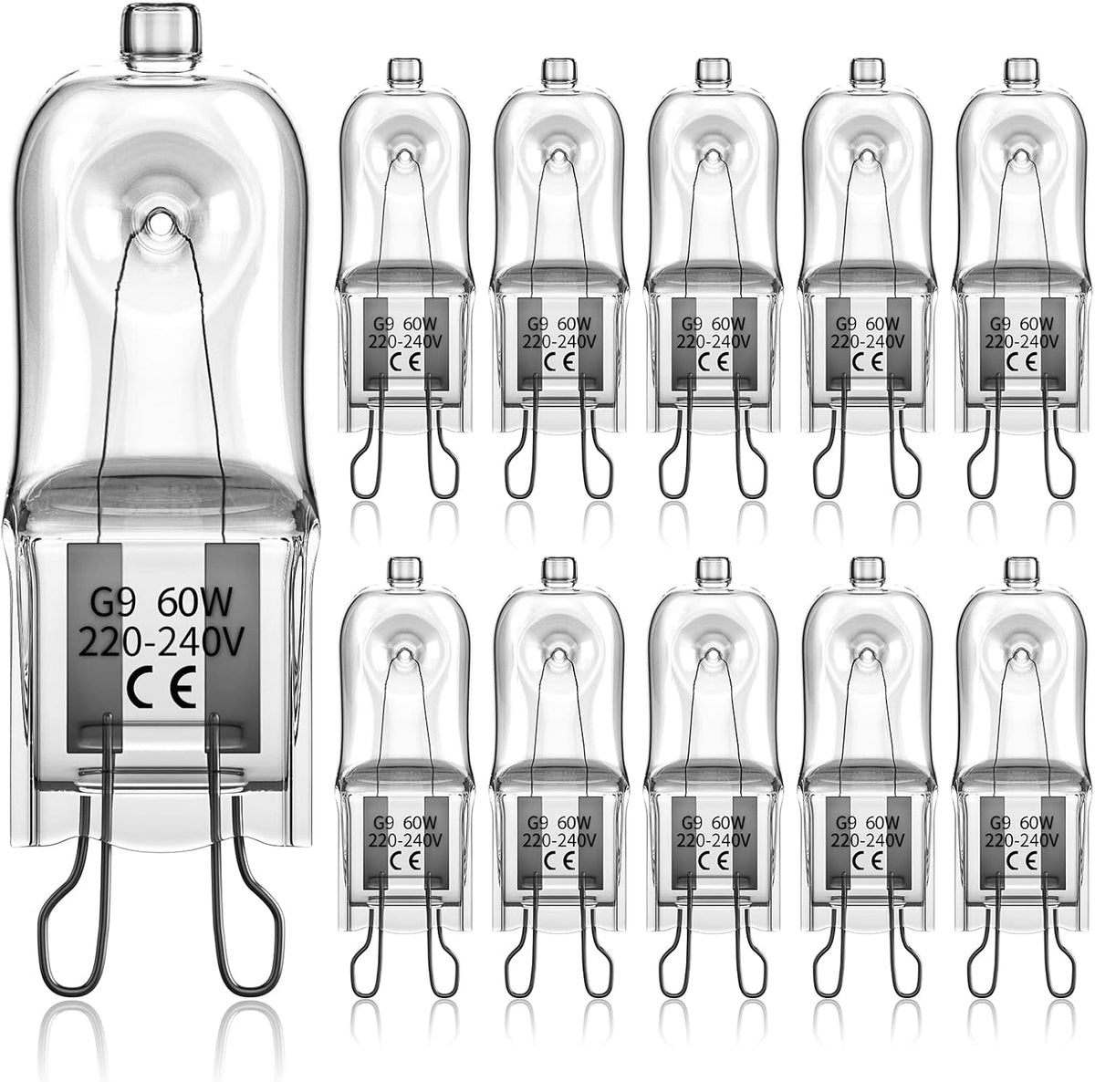 G9 halogen bulbs 60W, 230V, 10-pack 60W 60W