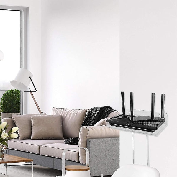 Wifi Router Shelf Wall Mounted Acrylic With Heat Sink For Home_max
