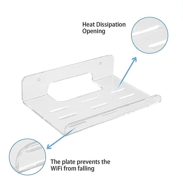 Wifi Router Shelf Wall Mounted Acrylic With Heat Sink For Home_max