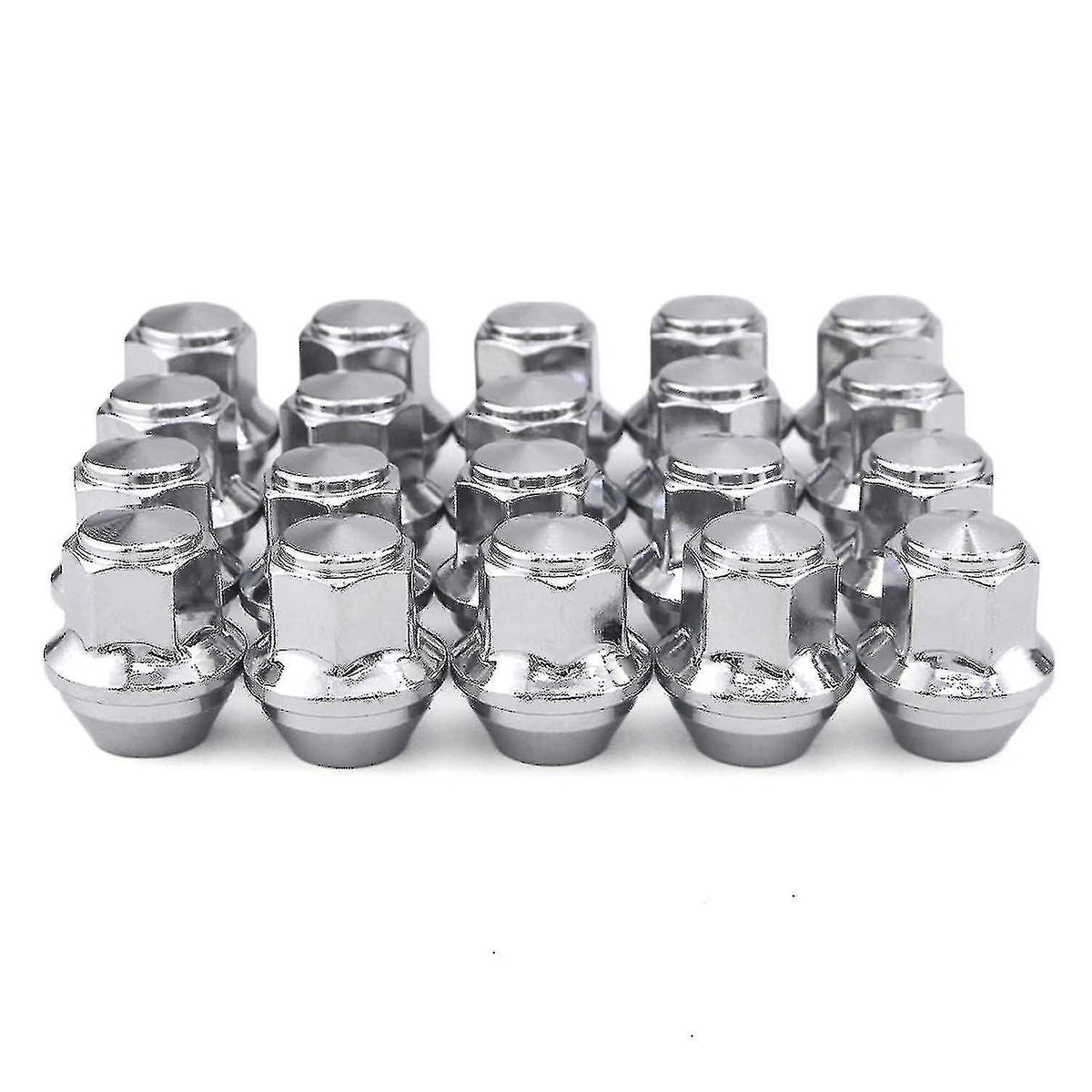Aluminum Wheel Nuts. M12 X 1.5 Conical 19mm Hex Replacement for Ford Alloy Wheels (Silver)