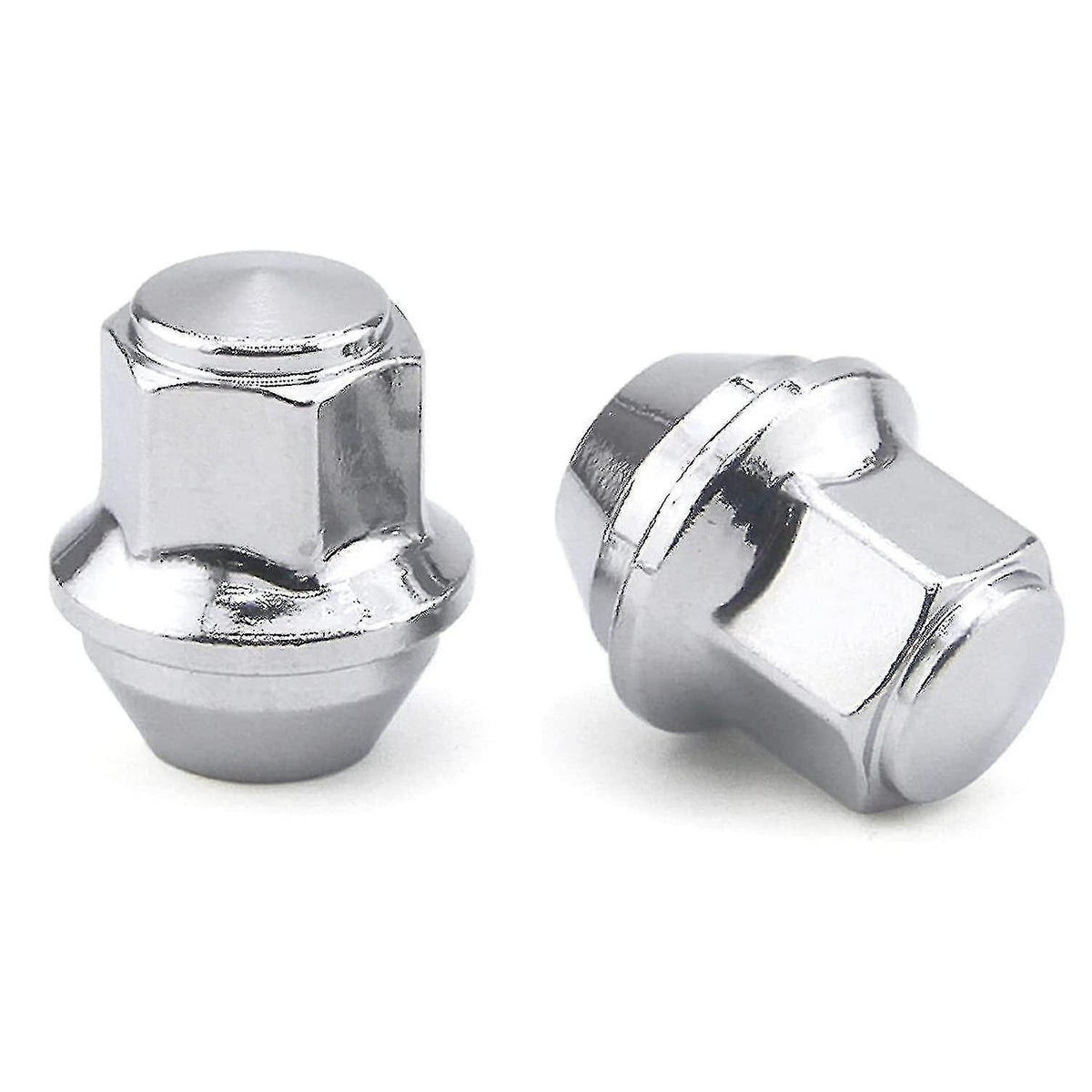 Aluminum Wheel Nuts. M12 X 1.5 Conical 19mm Hex Replacement for Ford Alloy Wheels (Silver)