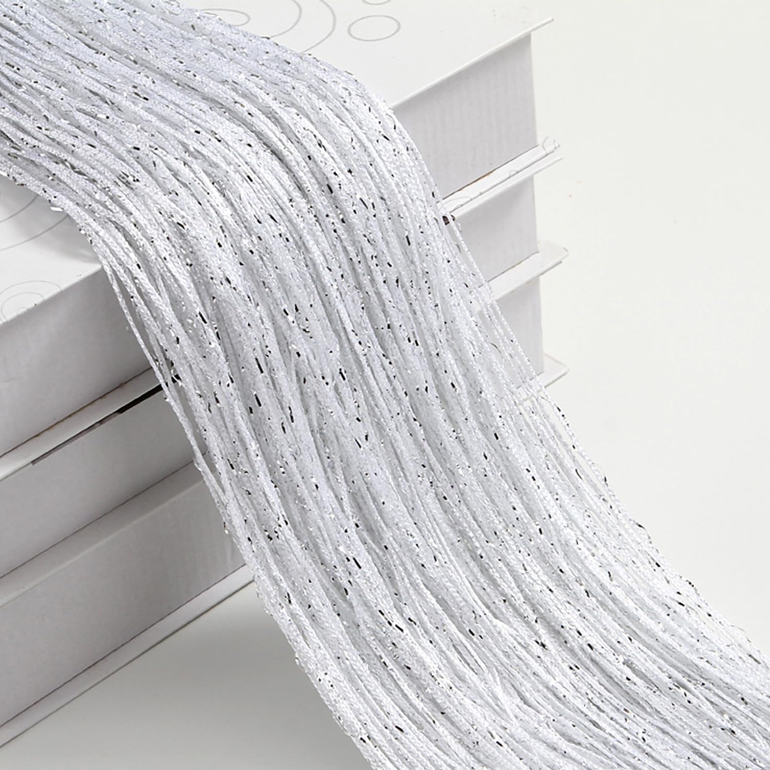 String Curtains Door Mosquito Net, Elegant Divider Tassel Curtain for Home Decor, Partition Curtain for Doors and Windows, White (100x200cm)