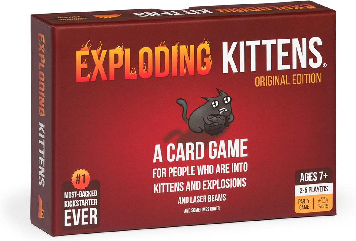 Exploding Kittens Original Edition - A fun game for family game nights - Fun card games for ages 7 and up - 2-5 players - 15 minute playtime