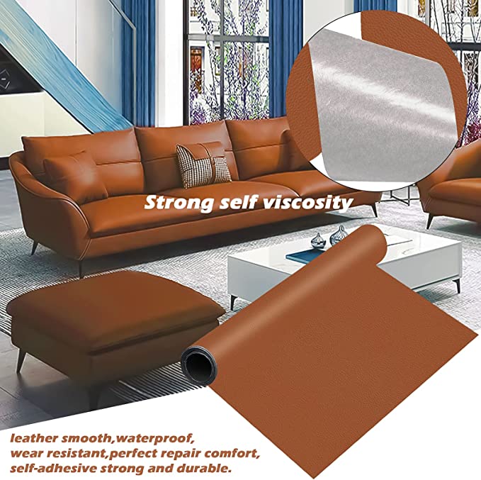 INF Self-Adhesive Repair Patch Faux Leather 50x138 cm Light Brown