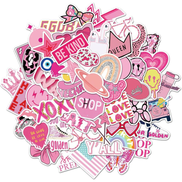 Preppy Stickers Pink Animal Stickers Luggage Skateboard Fridge Mobile Phone Computer Skateboard Water Bottle Suitcase Car Stickers 50 pcs_max