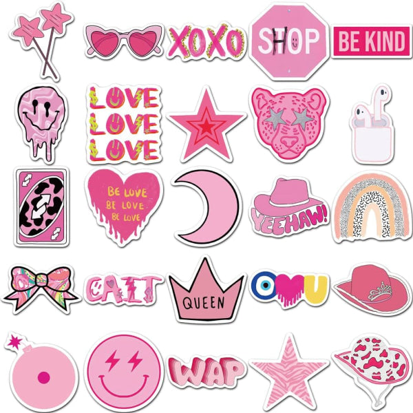 Preppy Stickers Pink Animal Stickers Luggage Skateboard Fridge Mobile Phone Computer Skateboard Water Bottle Suitcase Car Stickers 50 pcs_max