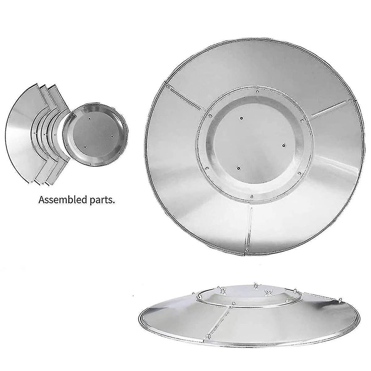 Patio Heater Reflector Plate, Outdoor Propane Heater Replacement Part - Top Dome, 3-Hole Mount, 3-'-UU-