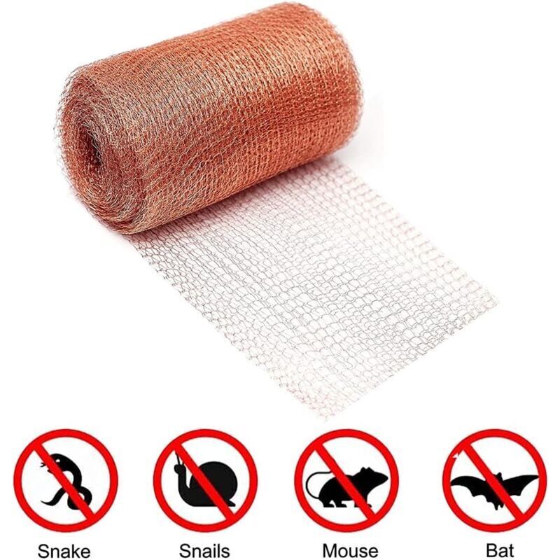 Copper net, 1 roll of 6 meters, against snails, mice, birds and nematodes, garden protection against rodents, knitted copper
