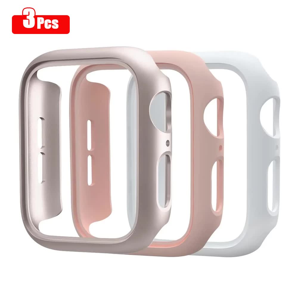 3pcs Hard PC Case for Apple Watch 45mm 41mm 38mm 42mm 40mm 44mm Matte Bumper Case Frame for iWatch SE 9 8 7 6 5 4 3 2 3pcs 42MM Series 3 2 1