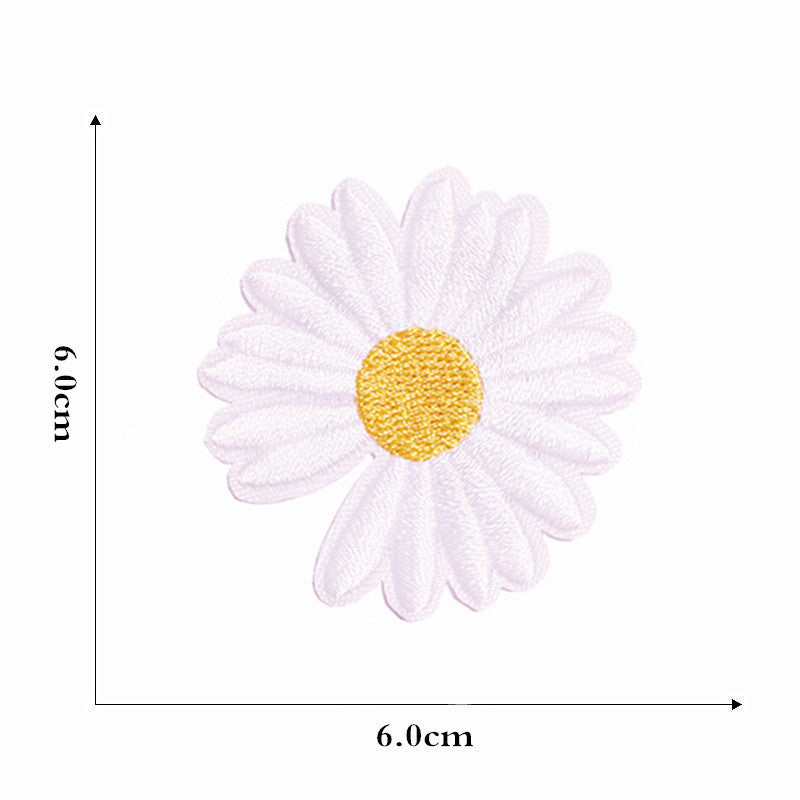 12 Pieces Embroidered Patches Iron-on Fabric Sew-on Patch Floral Pattern Mini Sunflower Embroidered Patches for Clothes Jeans Hat Backpacks