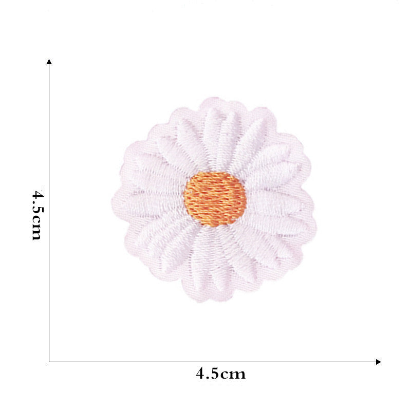 12 Pieces Embroidered Patches Iron-on Fabric Sew-on Patch Floral Pattern Mini Sunflower Embroidered Patches for Clothes Jeans Hat Backpacks