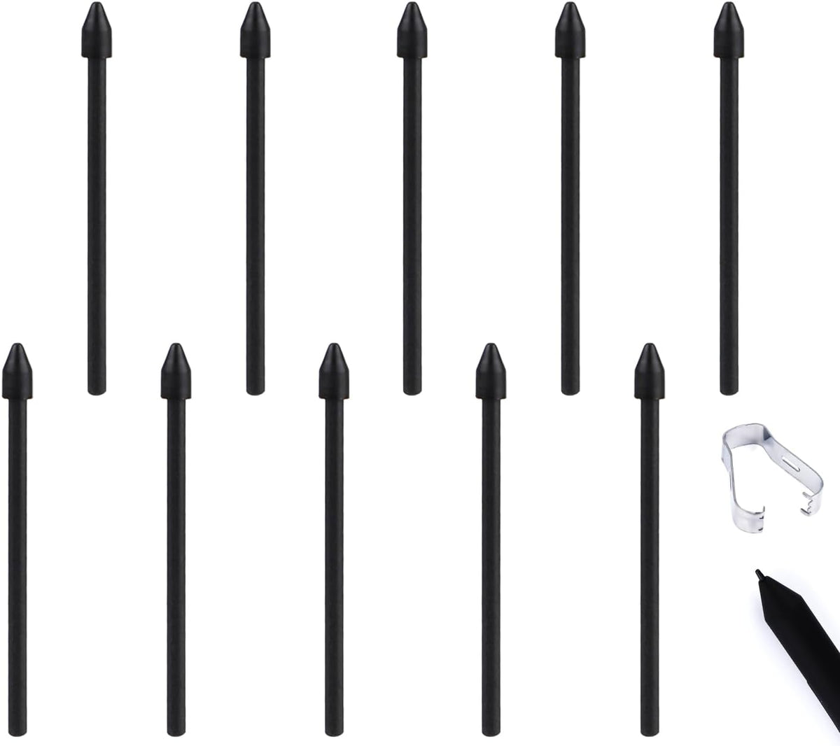 10pcs S Pen Nibs for Samsung Galaxy Tab S6 with Installation Tool Compatible with Samsung Galaxy Tab S7 &amp; S7 Plus S8 &amp; S8 Plus (Black) Black