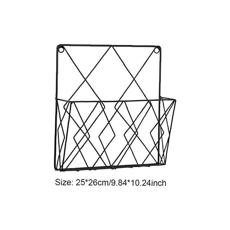 Wall Mounted Newspaper Holder Newspaper Shelf Storage Rack Black Draw