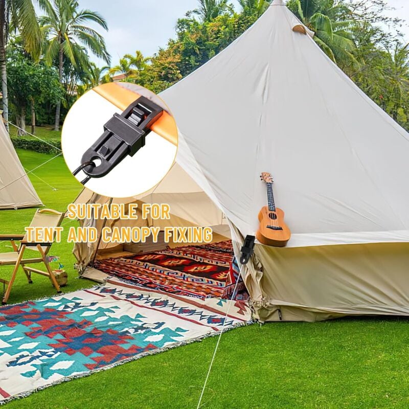 Tent Clamp, 15 pcs Tarpaulin Clamps, Tarpaulin Fastener, Black Heavy Duty Tarpaulin Clamps for Tents, Outdoor Camping, Awnings, Boat Covers, Banners