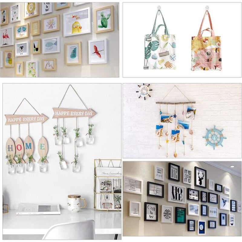 39 pcs Grooveless Wall Mounting Hooks, Picture Wall Hook, Picture Hanging Hook, Picture Hook, Wall Hooks for Hanging Photo Frames Paintings Clock