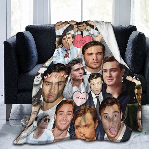 Ed Westwick Home Decor Blanket Dormitory for Sofa Bed Dormitory Office Camping Travel -u417 125x100cm