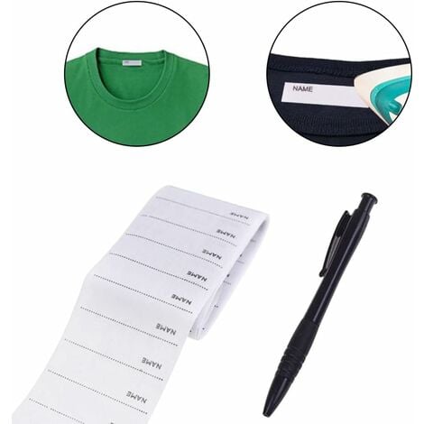 200 pcs iron-on labels woven labels Name labels with names to write labels School name labels, white，Fonepro