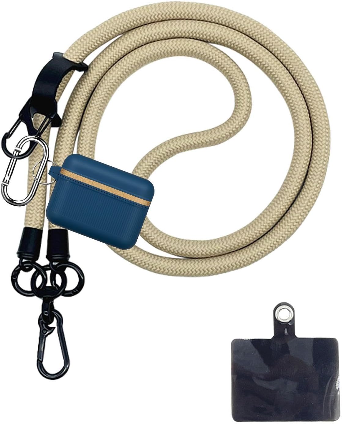 Thick Rope Phone Lanyard - 10MM Mobile Strap with Spacer Holder | Neck Holder for Travel and Anti-Theft Camel