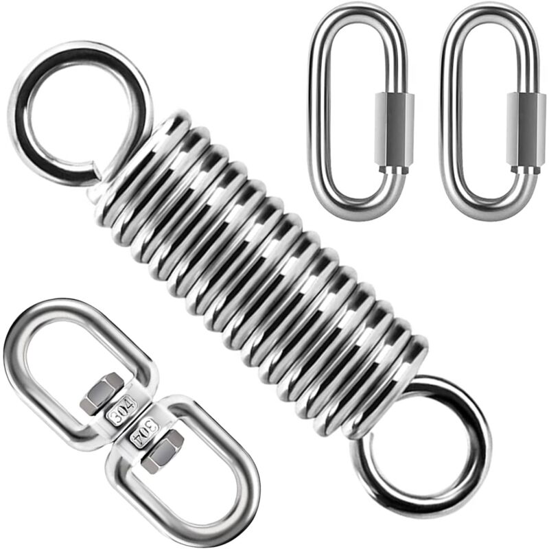 Spring Suspension with 360° Swivel Hooks and Carabiners, Spring Suspension for Hanging Chair Yoga Sandbag, Load 200 kg (Spring Suspension)