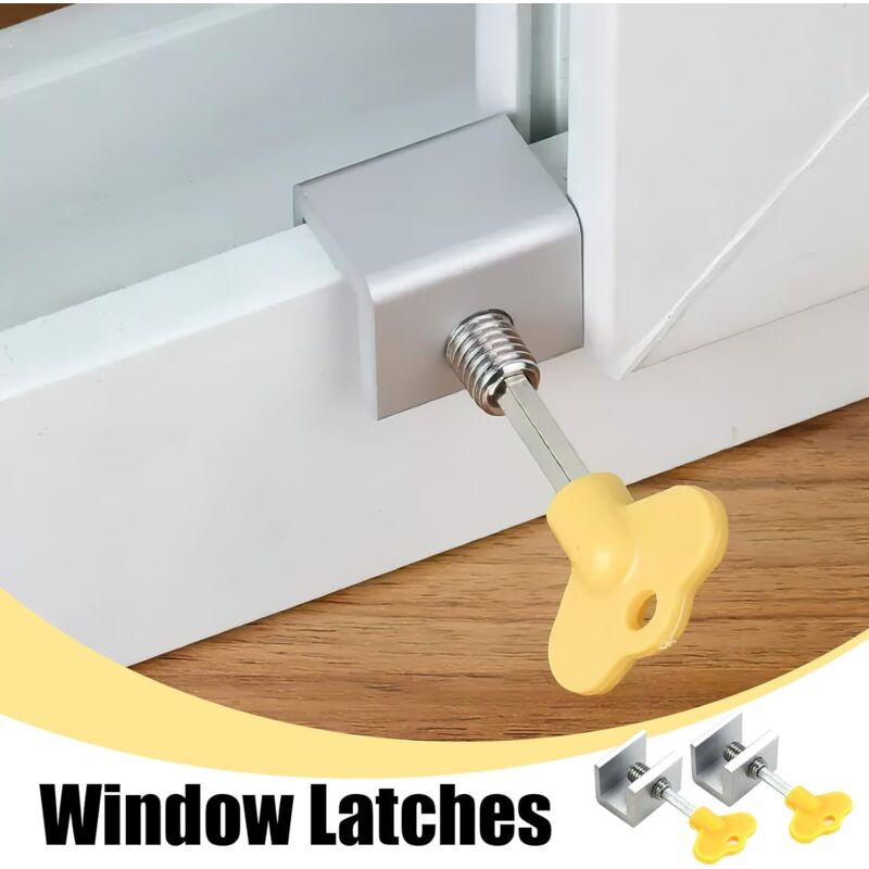 Sliding Window Locks, 4pcs Sliding Window Locks, Adjustable Window Lock for Sliding Doors - Reinforced Aluminum Alloy Security for Your Windows