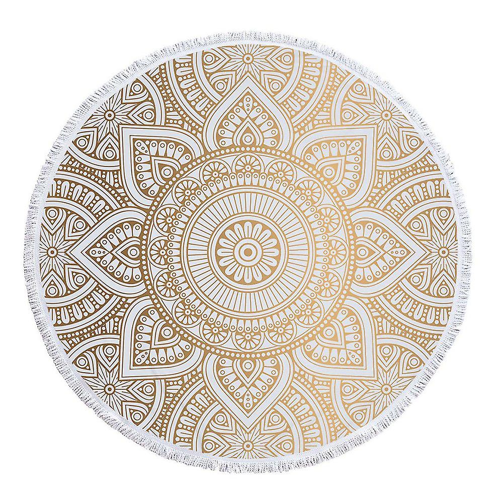Round microfiber mandala beach towel hippie boho beach towel with tassels oversized wrap blanket tr