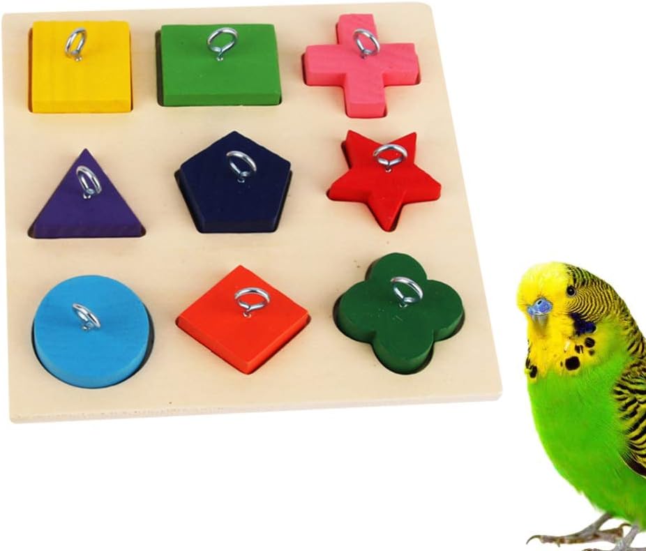Bird Puzzle Toy Parrot Educational Toys Bird Feeder Wooden Toys B