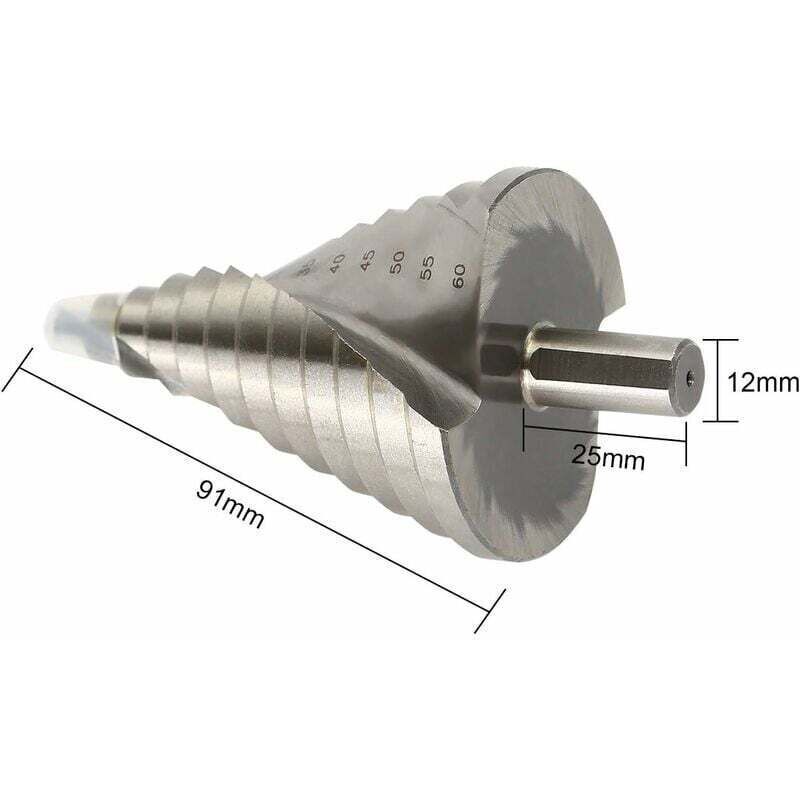 HSS Step Drill Ø 6-60mm - Spiral Large Cone Drill for Metal, Wood, Plastic..DEBUNS