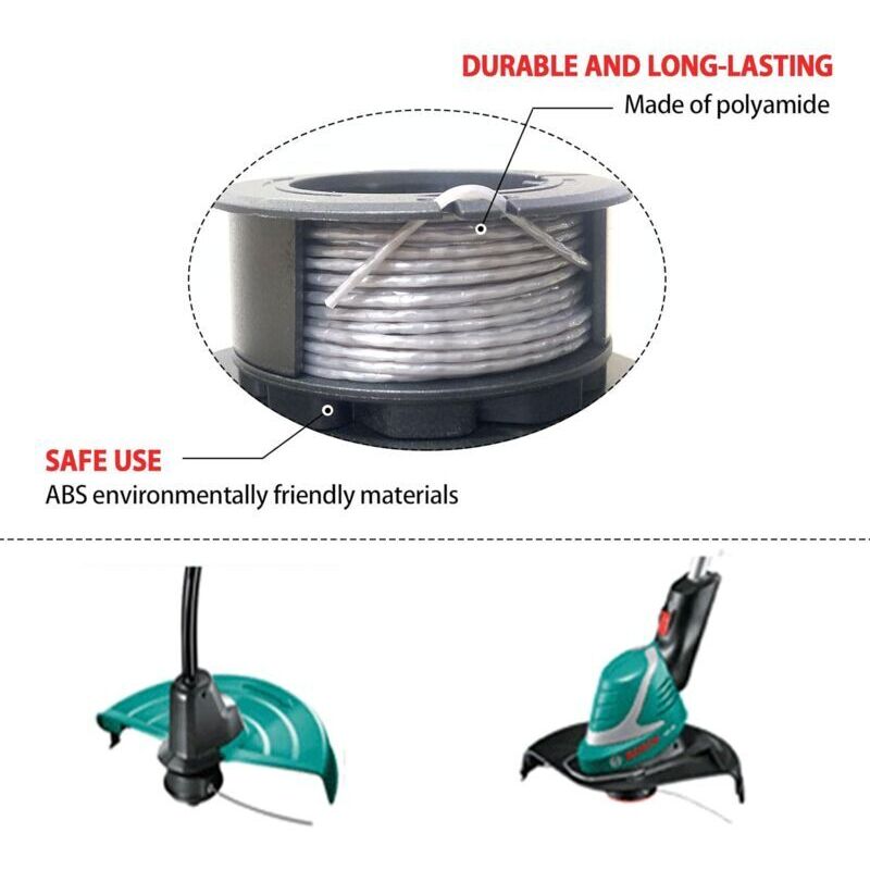 Set of 3 replacement spools for UniversalGrassCut 18V-26/18V-260/18/18-26/18-260, for ‎F016800570 and 1600A01R5J (6 m, 1.6 mm)..DEBUNS