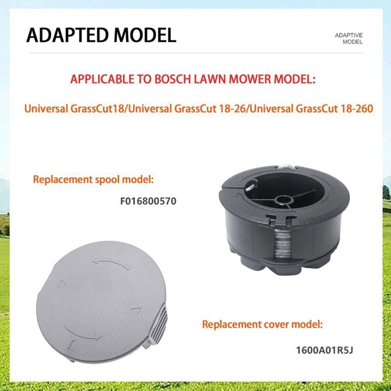 Set of 3 replacement spools for UniversalGrassCut 18V-26/18V-260/18/18-26/18-260, for ‎F016800570 and 1600A01R5J (6 m, 1.6 mm)..DEBUNS