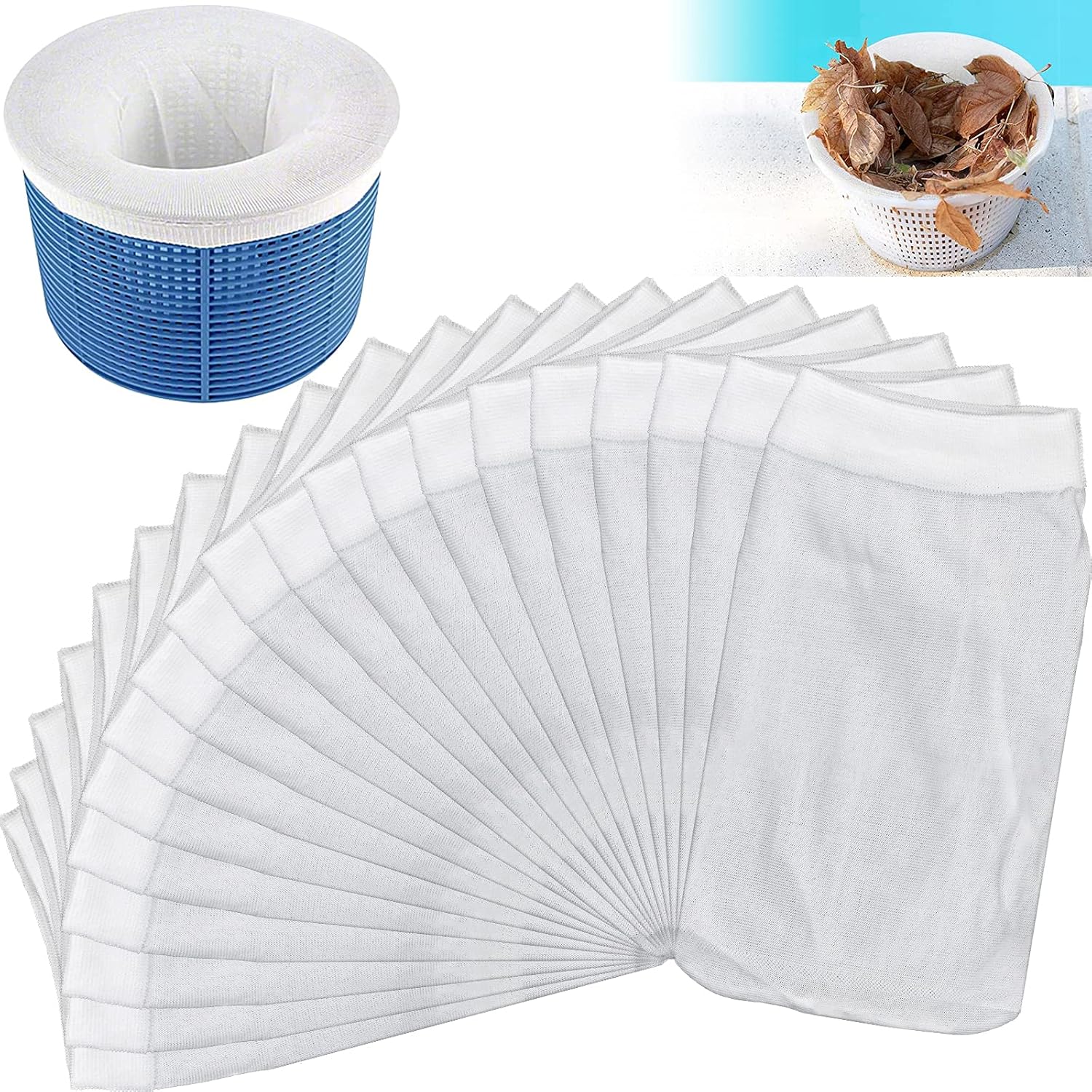 20 pcs Pool Skimmer Socks Pool Filter Sock for