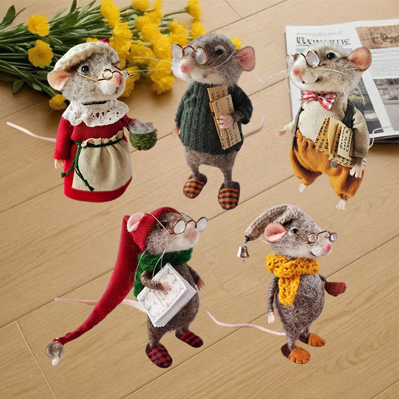 Felted Mouse Kit Handmade Felted Mice Christmas Felted Mice A fulfillment