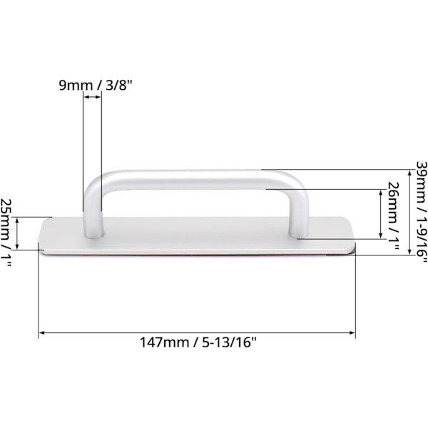 2pcs Self-Adhesive Aluminum Alloy Door Handle Push-Pull Sliding Door Handle Without Drilling for Gate Cabinet Toilet, 150 x 25mm